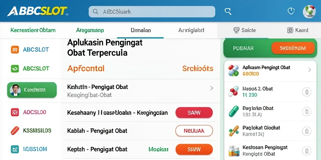 Antarmuka aplikasi ABCSLOT dengan fungsi pengingat obat yang intuitif.