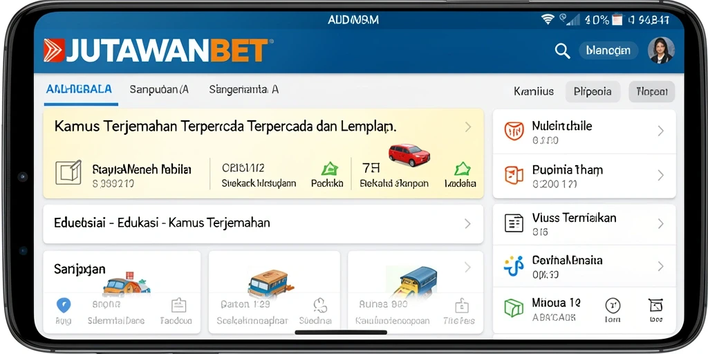 Antarmuka aplikasi JUTAWANBET yang sederhana dan efisien untuk terjemahan.