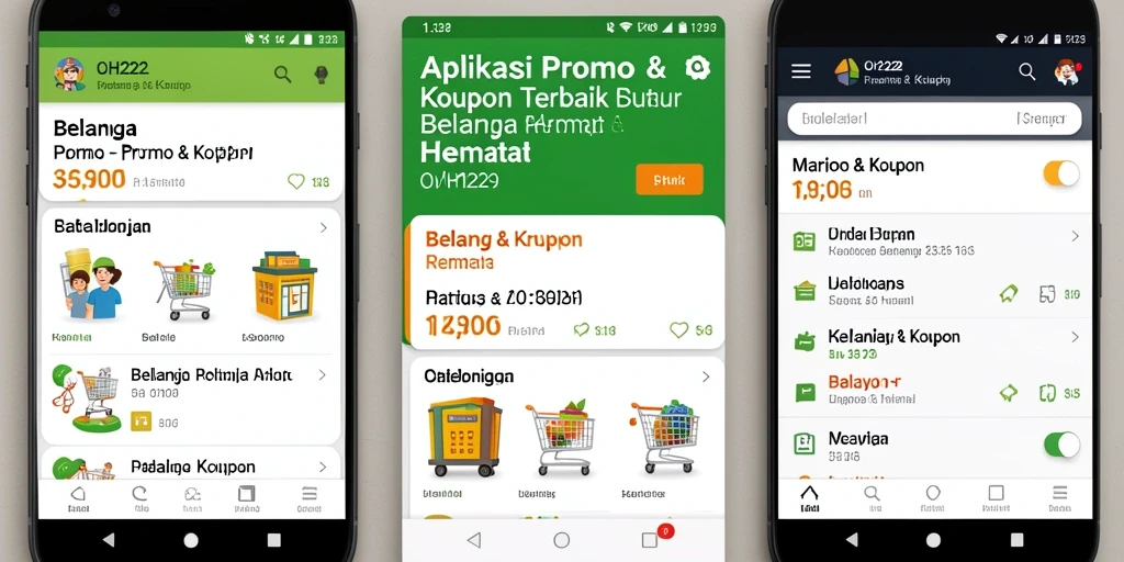 Tampilan antarmuka aplikasi OH222 yang user-friendly untuk promo & kupon.