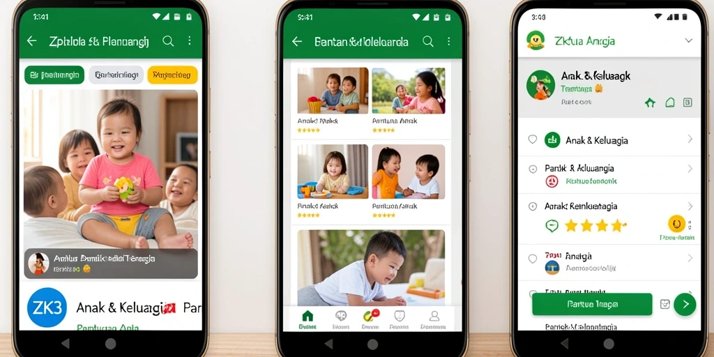 Antarmuka pengguna ZK3 yang intuitif untuk pantauan anak.