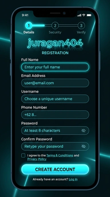 Tampilan halaman daftar juragan404