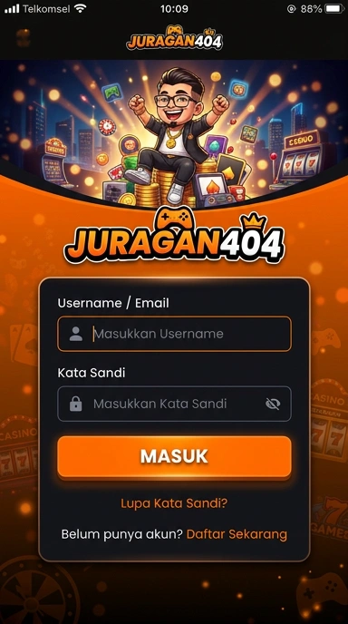 Tampilan halaman login juragan404